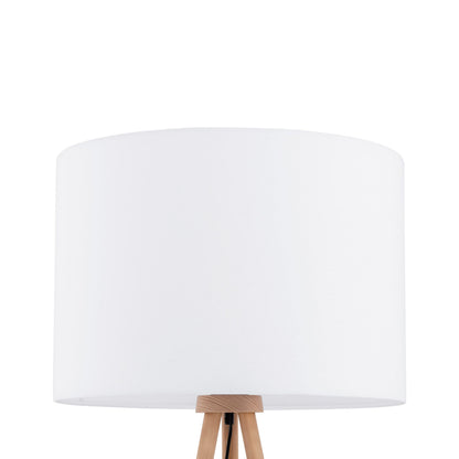 TOKYO Wood & Linen Floor Lamp for Living Room & Bedroom