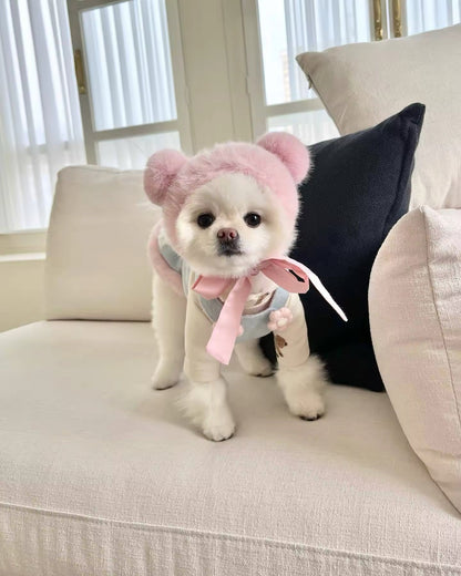 Tenue Lapin de Pâques bleu layette – Ensemble Bonnet de Pâques pour chien