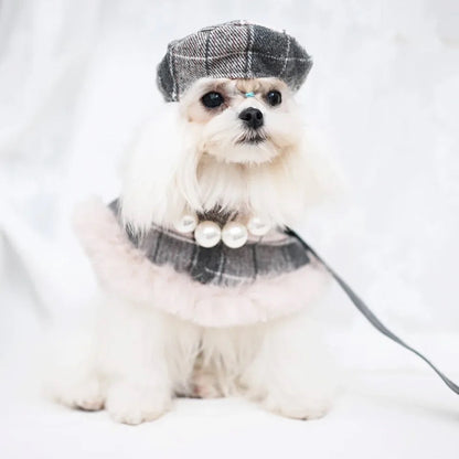 Ophelia Plaid Dog Harness Set | Outfit with Hat and Leash
