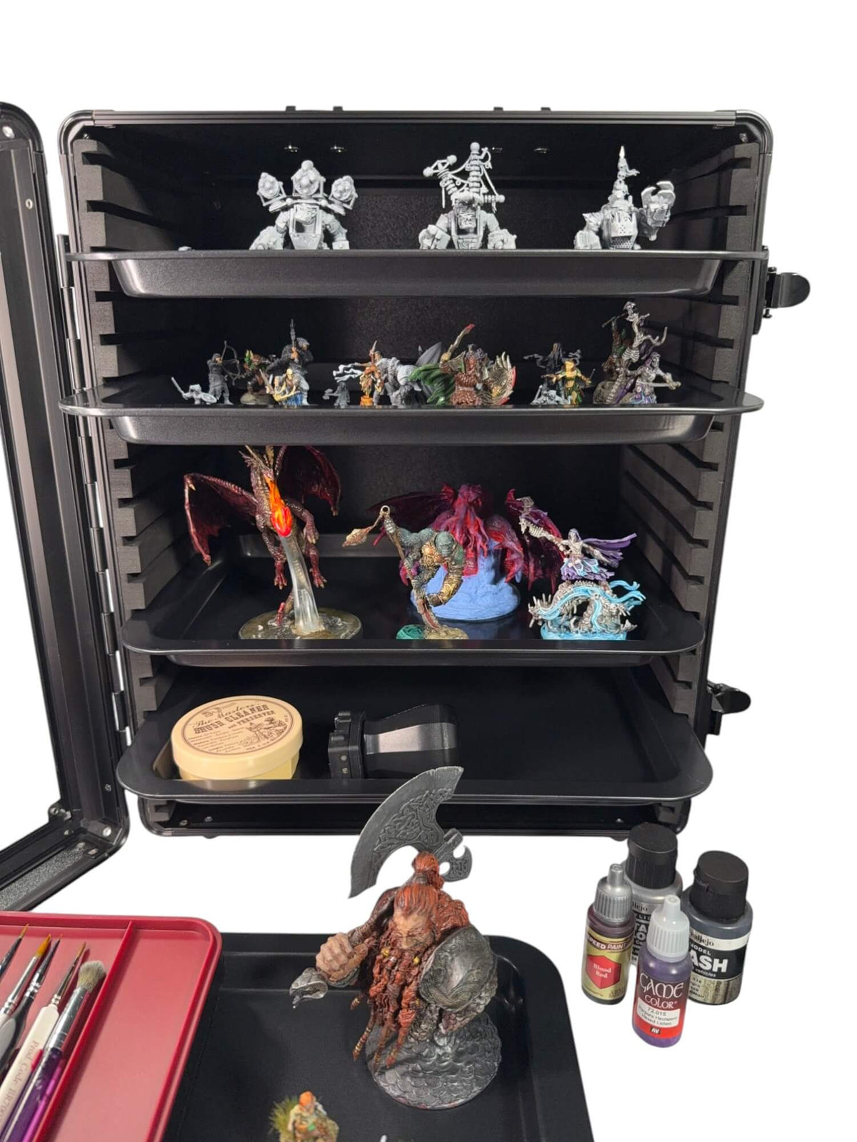 EVORETRO Miniatures Display Case with 5 Magnetic Trays