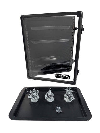 EVORETRO Miniatures Display Case with 5 Magnetic Trays