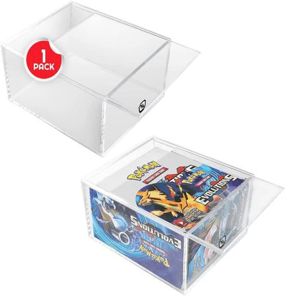 Boîte de boosters Pokémon avec couvercle coulissant anti-UV - Protection en acrylique EVORETRO 4,0 MM
