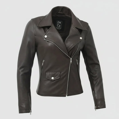Women’s Lightweight Leather Fashion Jacket | Soft Naked Cowhide Casual Moto Style