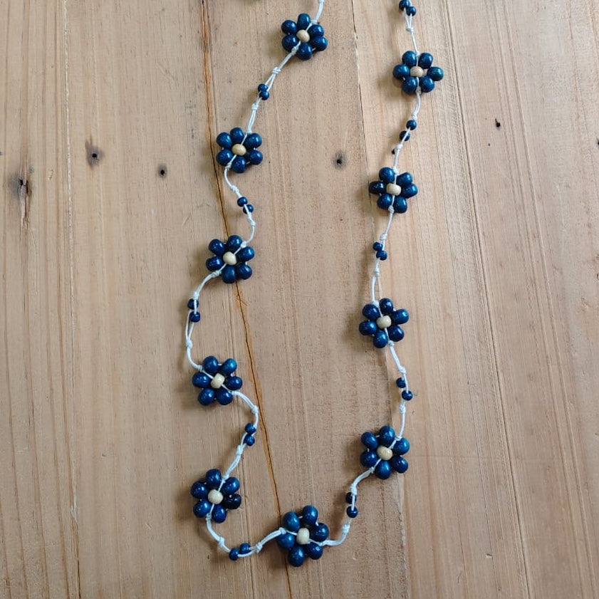 Wooden Ball Flower Necklace