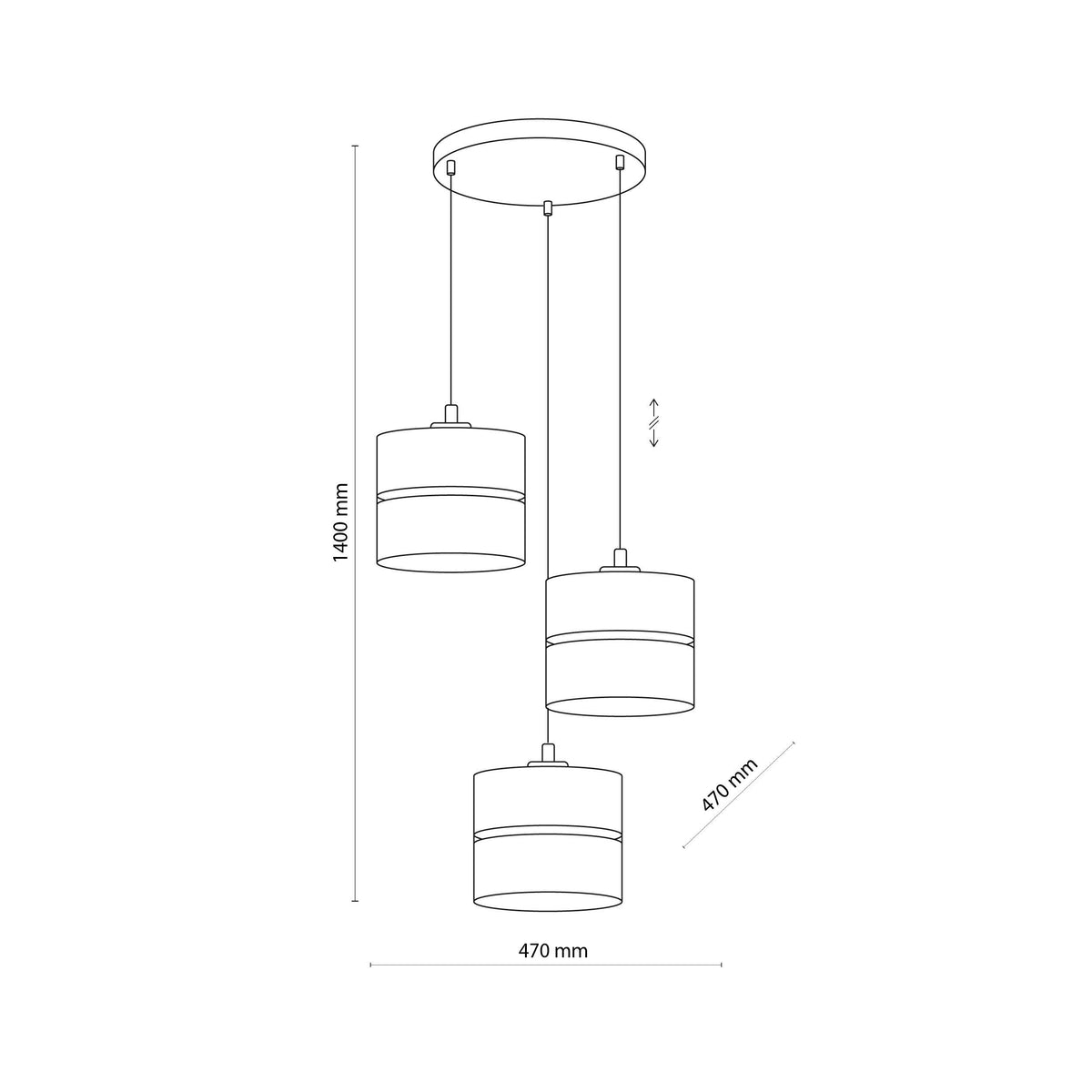 LINOBIANCO 3-Light Cluster Pendant with Linen & Jute Shades for Dining, Kitchen & Living  Room