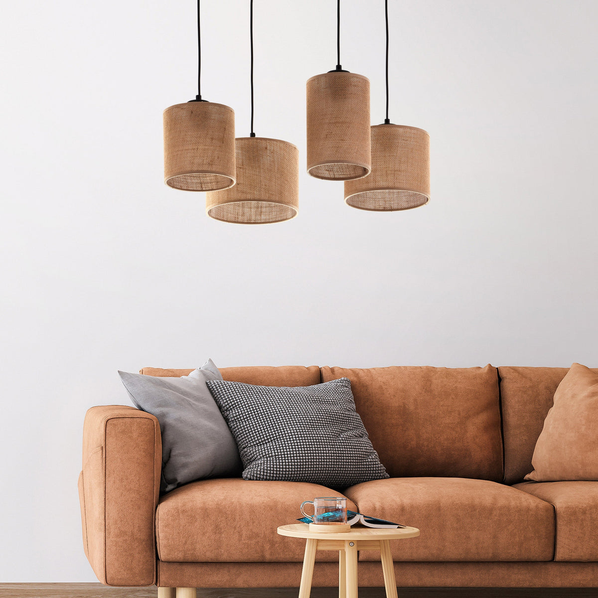 JUTE Suspension en jute naturelle pour îlot de cuisine, salle à manger et salon