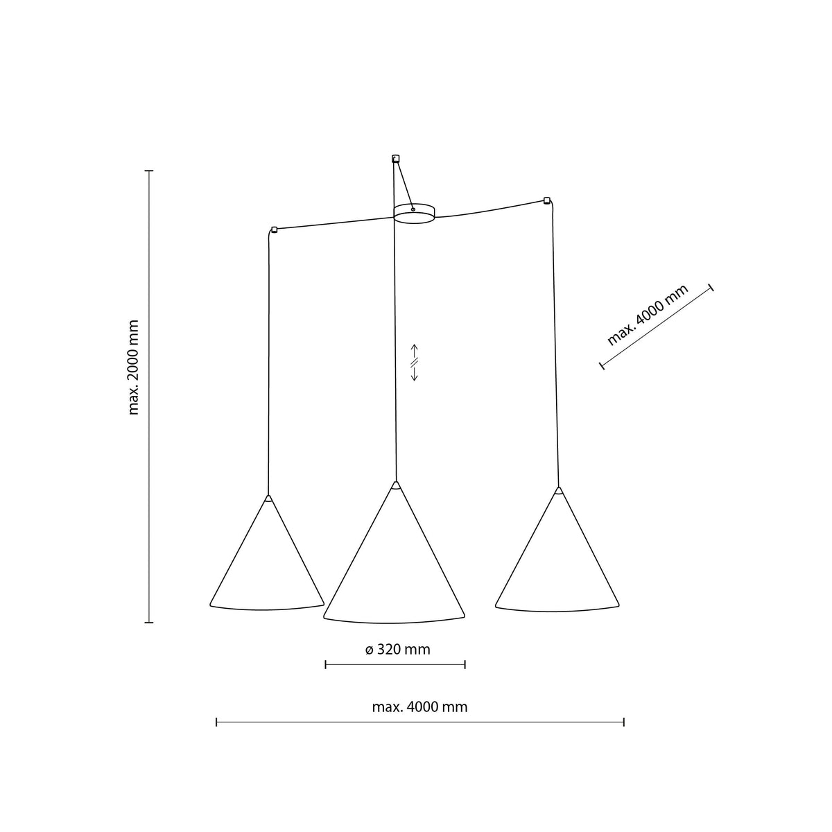 CONO 3-Light Modern Pendant Light for Kitchen Island, Dining Table & Contemporary Interiors