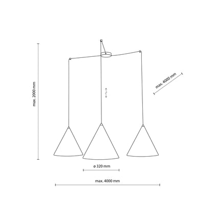 CONO 3-Light Modern Pendant Light for Kitchen Island, Dining Table & Contemporary Interiors