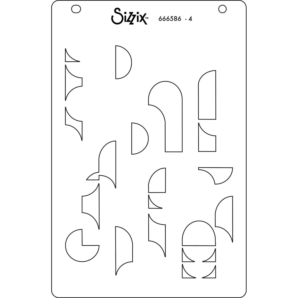 Pochoirs multicouches Sizzix A6 4 pièces Cosmopolitan, Around the Block par Stacey Park