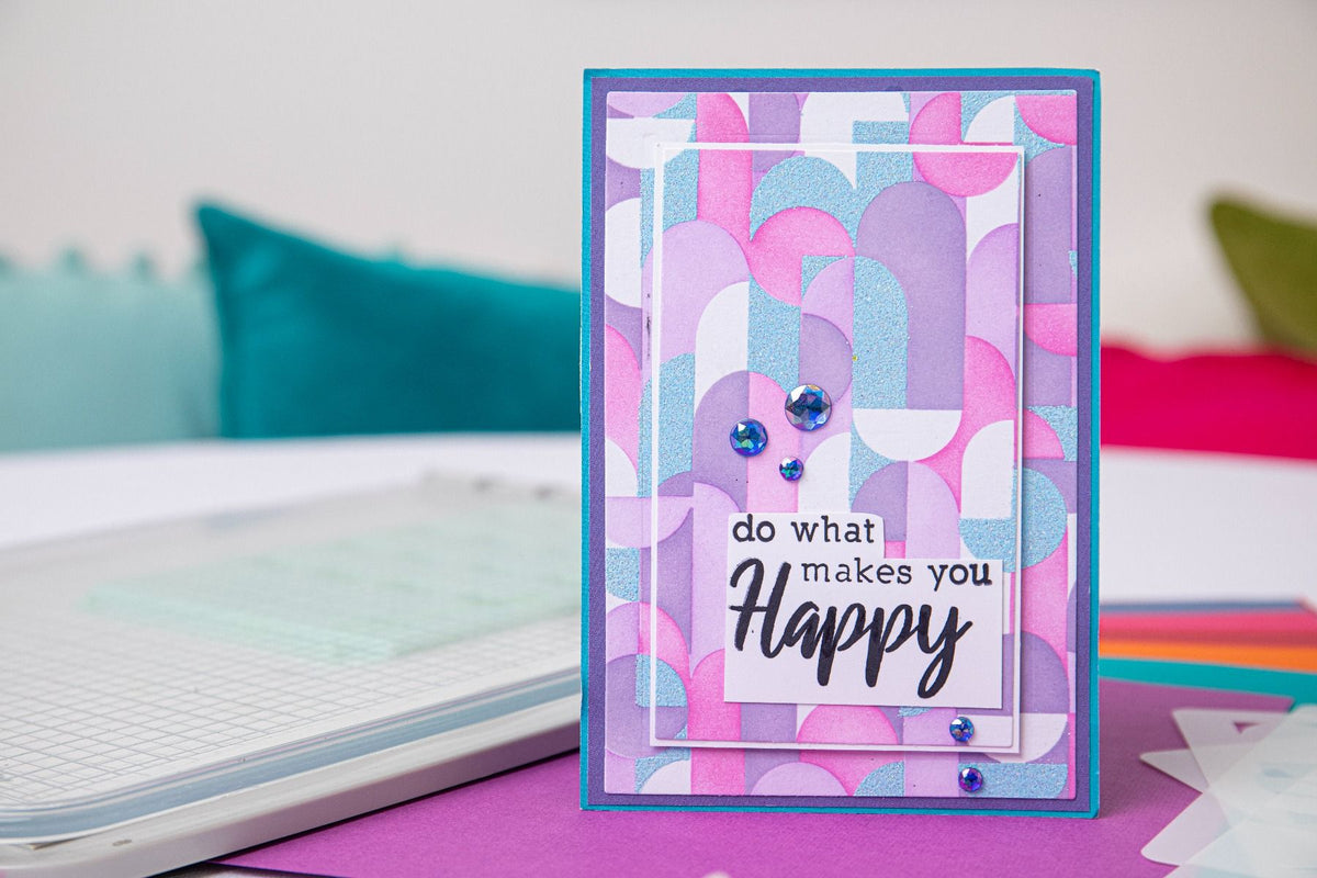Pochoirs multicouches Sizzix A6 4 pièces Cosmopolitan, Around the Block par Stacey Park