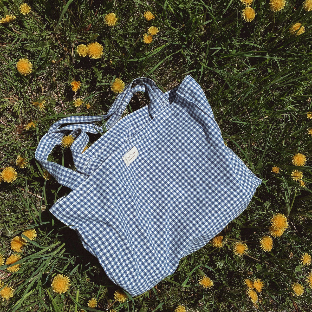 Organic Cotton Tote Bag - Gingham Collection