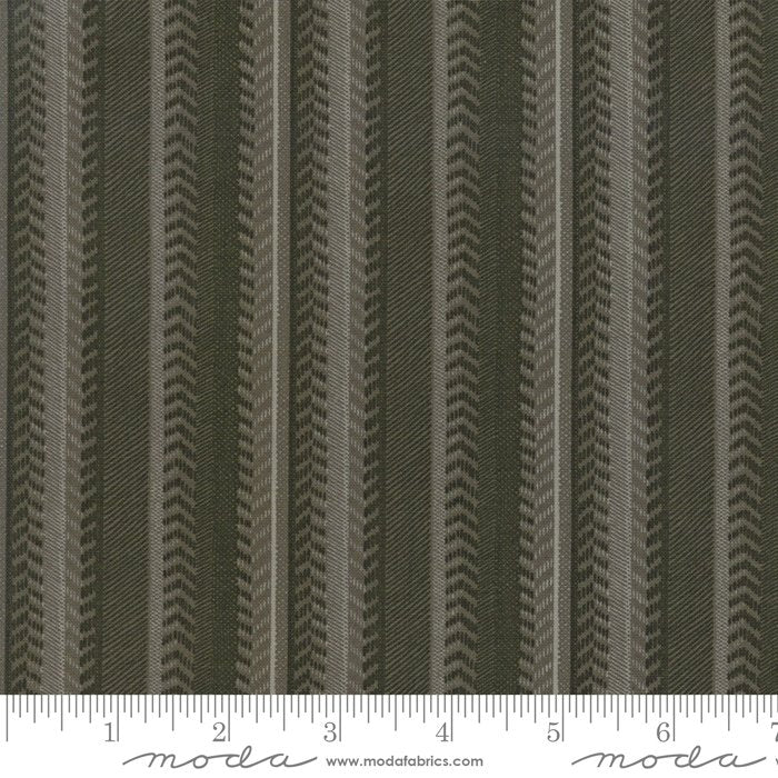 Lake Views par Holly Taylor pour Moda Fabrics - Rayures à motifs vert mousse