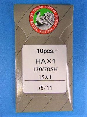 Aiguilles à broder Organ à tige plate HAx130EBBR taille 75/11 paquet de 10