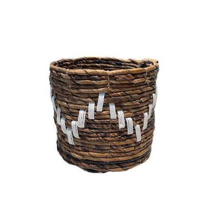 Banana Leaf & Macrame ZigZag Planter Basket