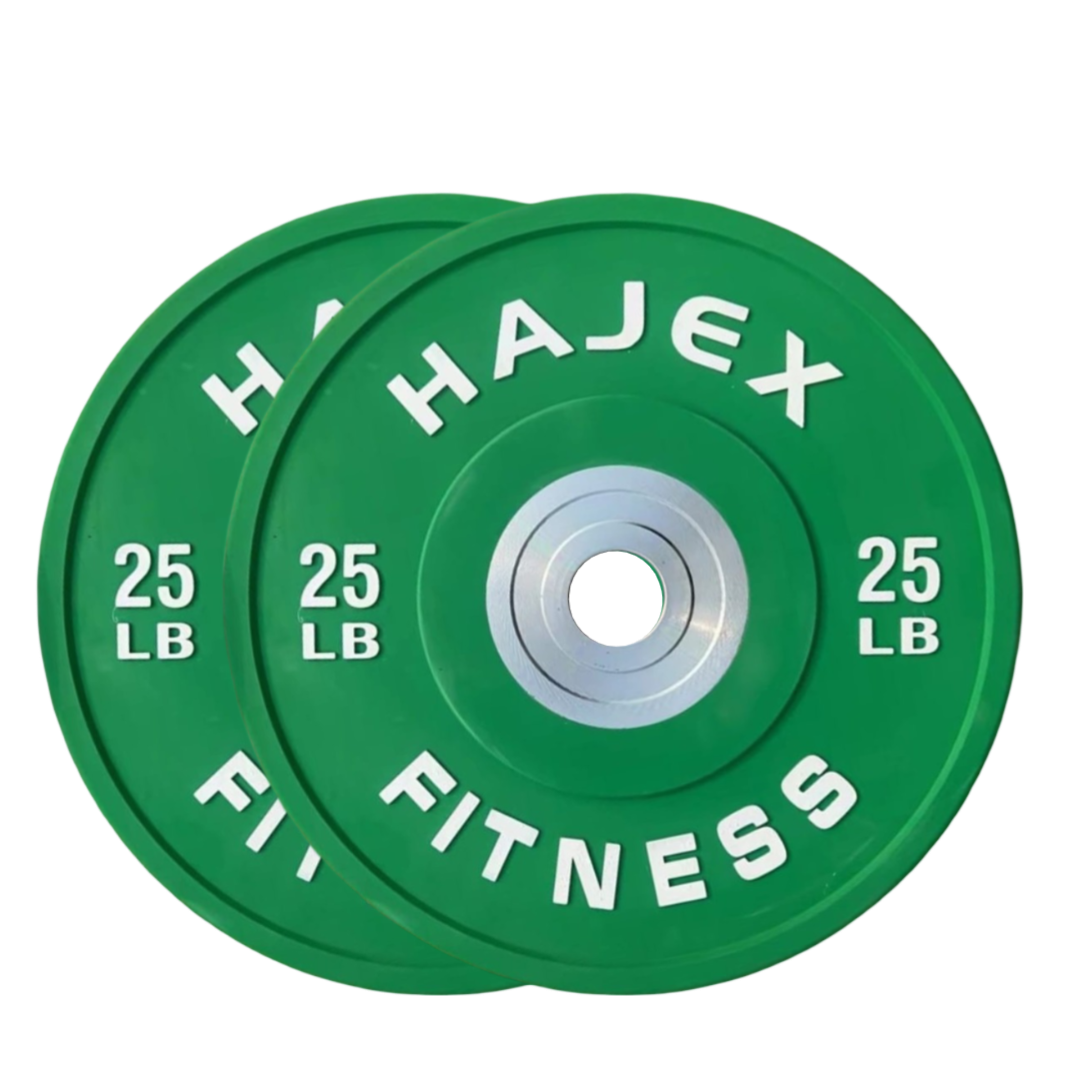 Plaques de pare-chocs HAJEX Olympic Competition Steel Hub colorées - 15, 25, 35, 45, 55 LB