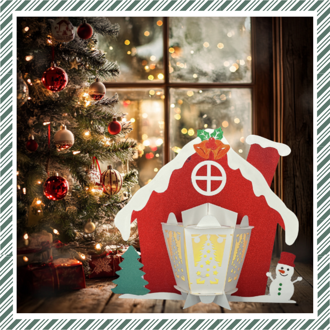 CrafTreat Lanternes en papier à faire soi-même – Maison d'hiver
