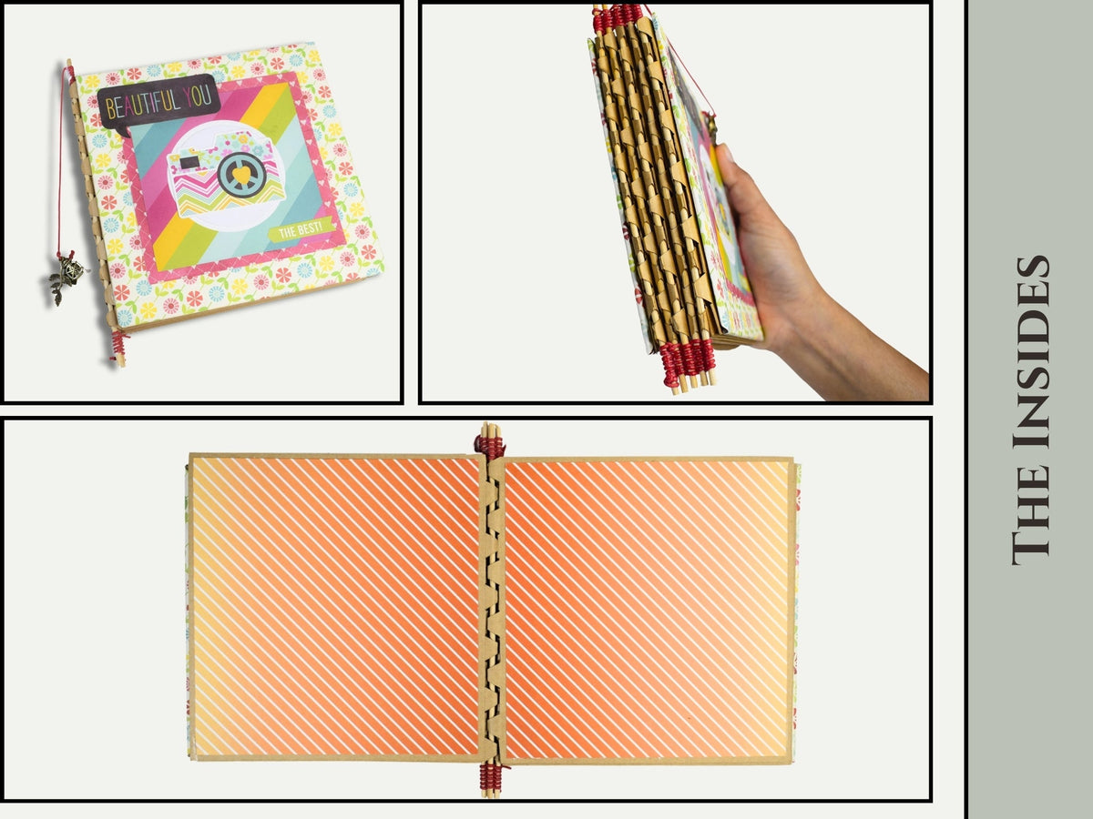CrafTreat Blocs de scrapbooking - Livre à charnière piano - Couleur noire