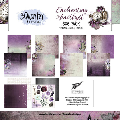 3Quarter Designs - Améthyste Enchantée - Bloc de papier 6 x 6