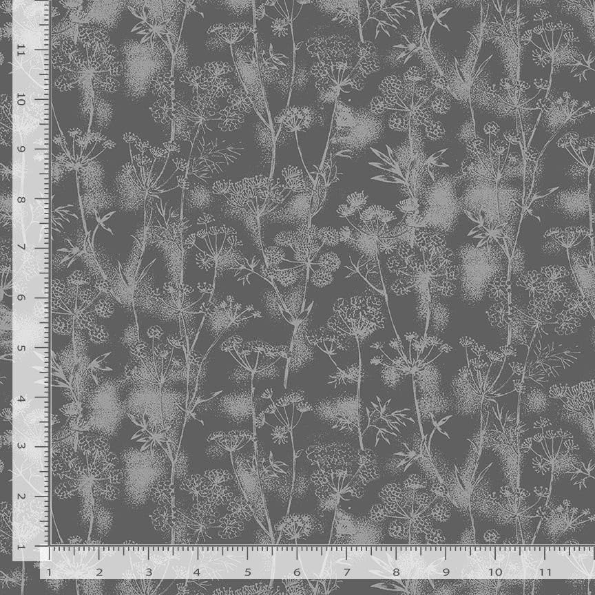 Fleur par Timeless Treasures - Tiges de pissenlit graphite