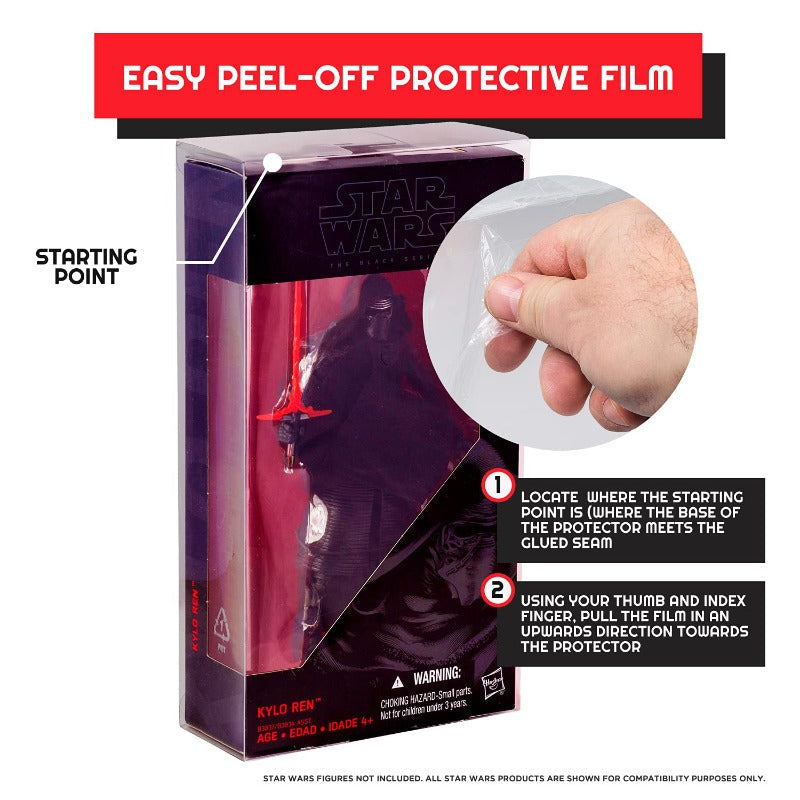 Star Wars The Black Series 6" ROUGE Le Réveil de la Force (Boîte Noire) - Protections EVORETRO PET - Lot de 10