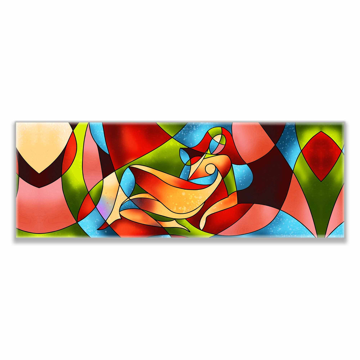 Art mural abstrait, traits féminins - Toile d'art - Grande décoration murale - Vernis RVB