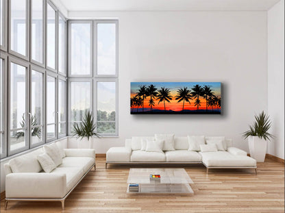 Impression sur toile - Coucher de soleil hawaïen - Décoration murale