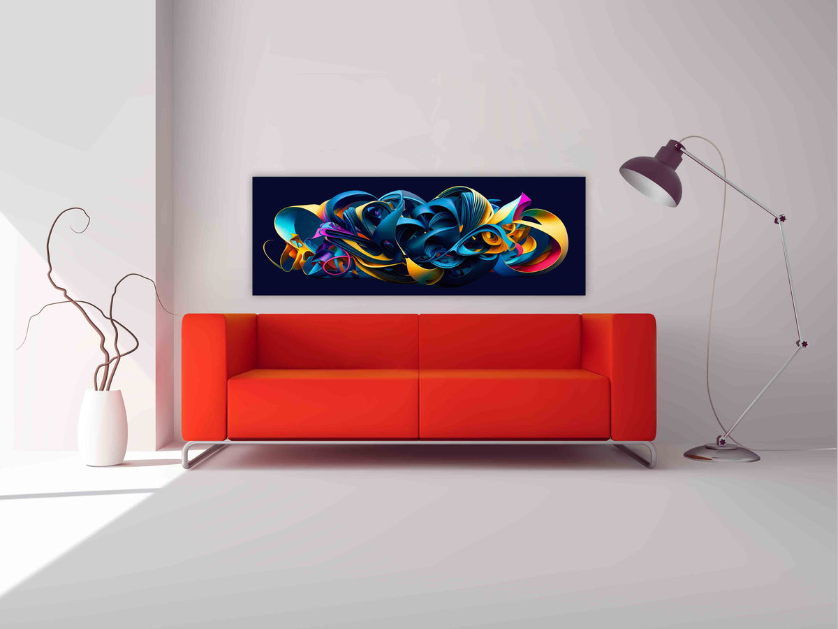 Large Canvas Wall art-Life vibrates in a mix of colors-Abstract artwork