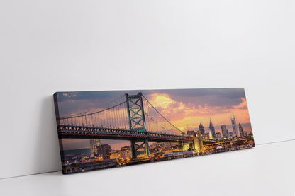 Philadelphia Skyline 72" x 24" Fine Art Canvas