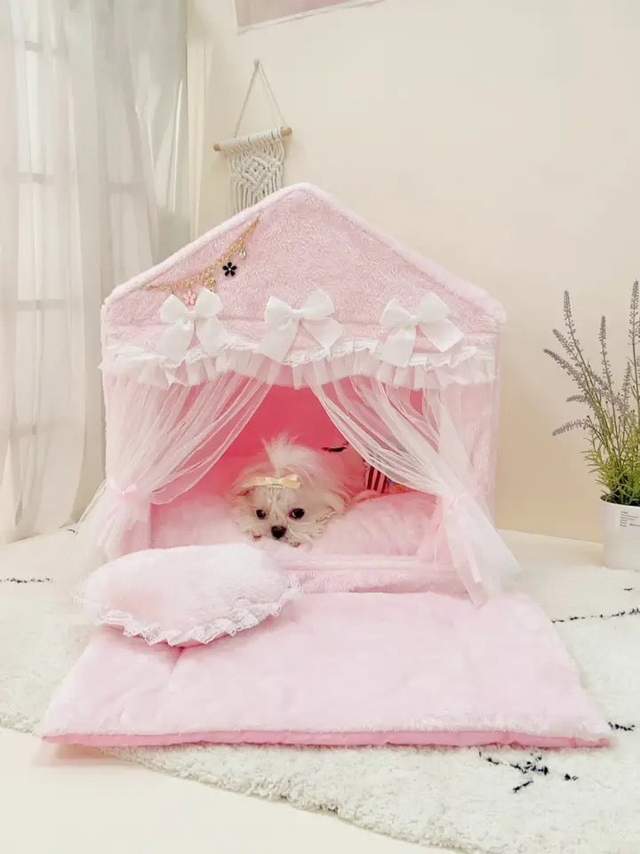 Lit pour chien cabana Princesse Babygirl | Maisonnette pour chien fermée