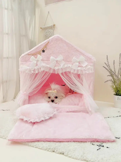 Lit pour chien cabana Princesse Babygirl | Maisonnette pour chien fermée