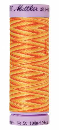 Fil de coton panaché Mettler Silk-Finish 50wt 109 yd/100 m Orange Ana
