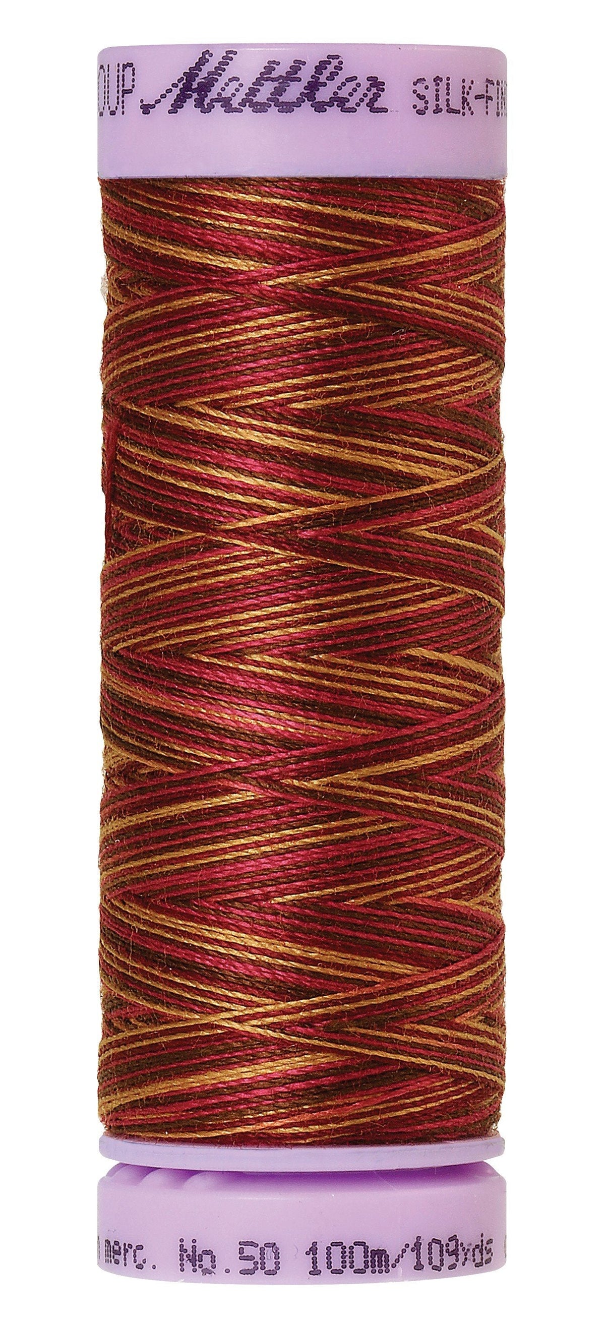 Fil de coton mercerisé panaché Mettler Silk-Finish 50wt 100m Mocha Cherry