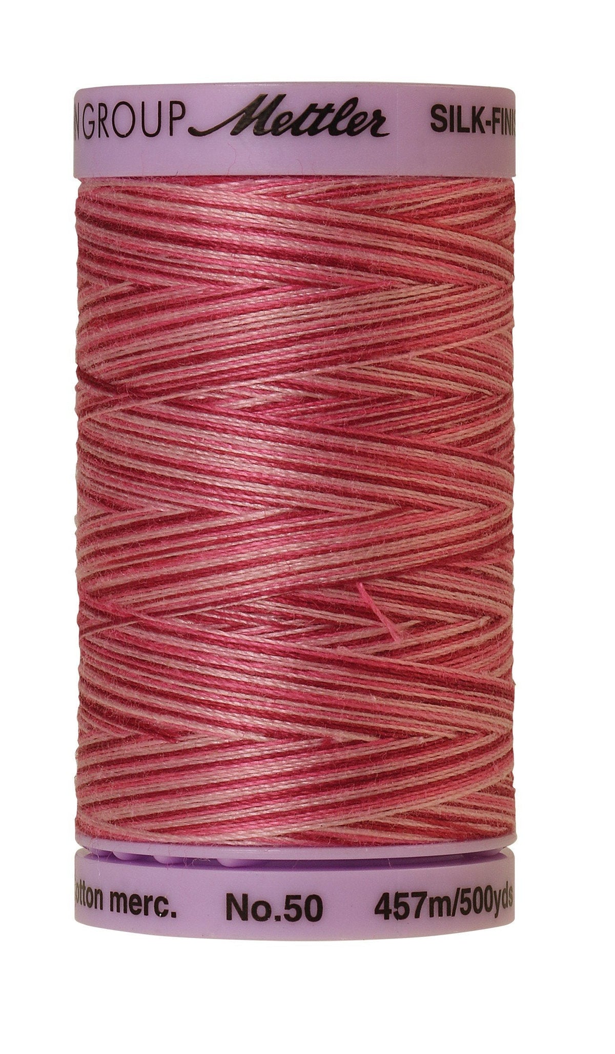 Fil de coton panaché Mettler Silk-Finish 50wt 457m Canneberge Écrasée