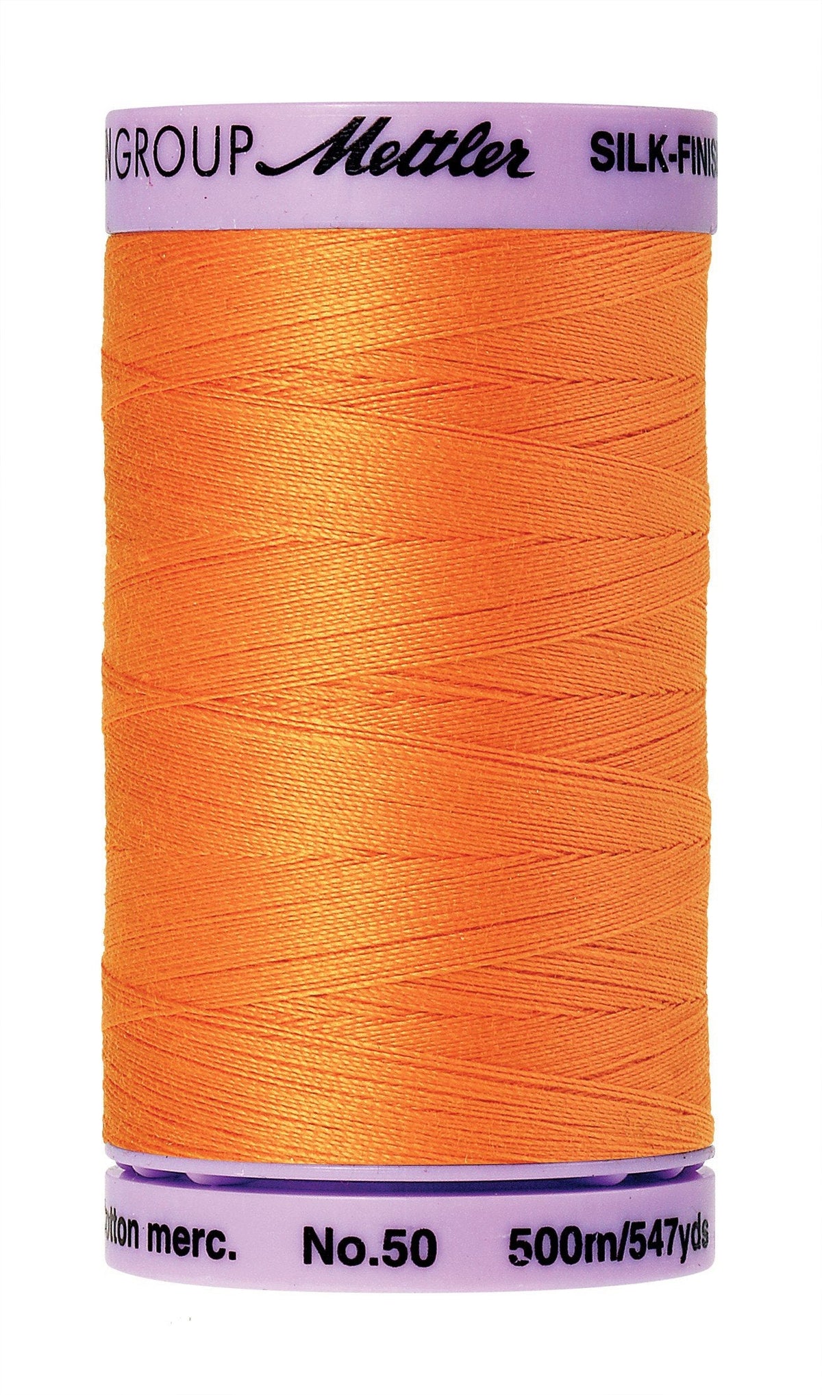 Fil de coton Mettler Silk-Finish, 50wt, uni, 547 verges/500 m, couleur Citrouille
