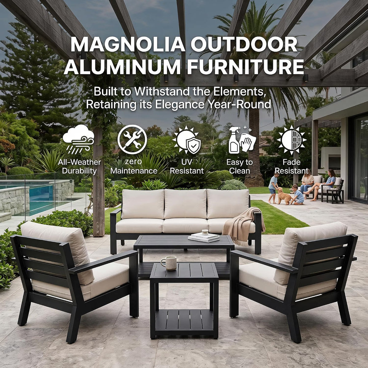 Chestnut Lux Black Aluminum Coffee Table