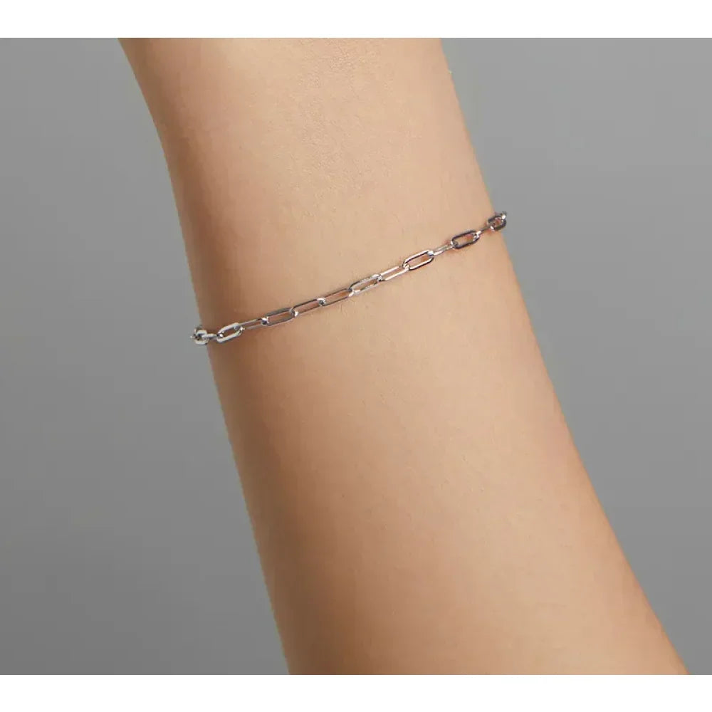 Bracelet chaîne câble en argent sterling 925 plaqué or