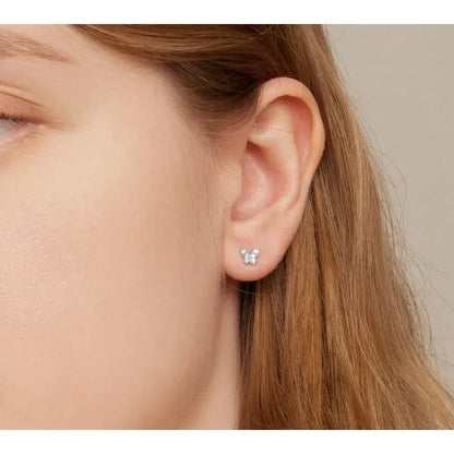 Boucles d'oreilles clous étoiles et papillons en argent sterling 925 - Bijoux délicats et raffinés