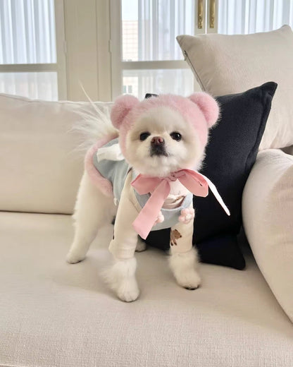 Tenue Lapin de Pâques bleu layette – Ensemble Bonnet de Pâques pour chien