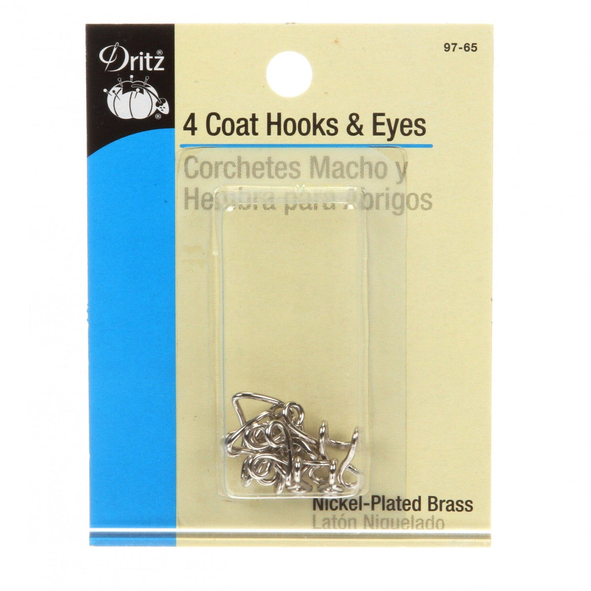 Dritz Crochets et Brides à Coudre Nickel Taille 1