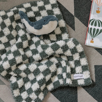 Baby's Breath & Forest Green Check Print Lovey