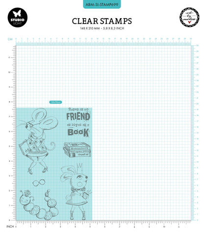 ABM Clear Stamp Smart Bookworm Collection Signature 6 Pièces
