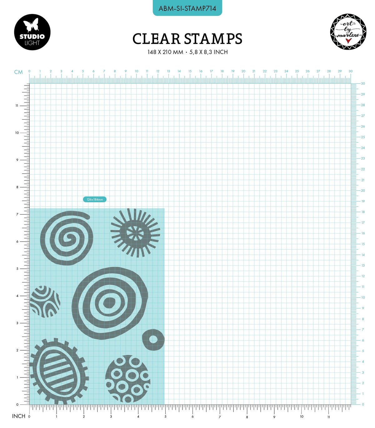 ABM Tampon transparent Rond Salade Collection Signature 7 pièces