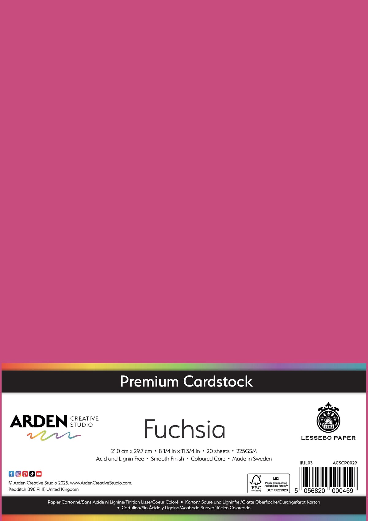 Arden Creative Studio Papier cartonné Premium A4 225 g/m² Paquet de 20