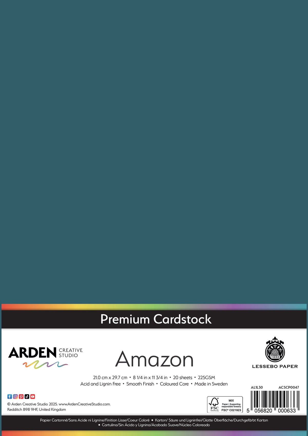 Arden Creative Studio Papier cartonné Premium A4 225 g/m² Paquet de 20