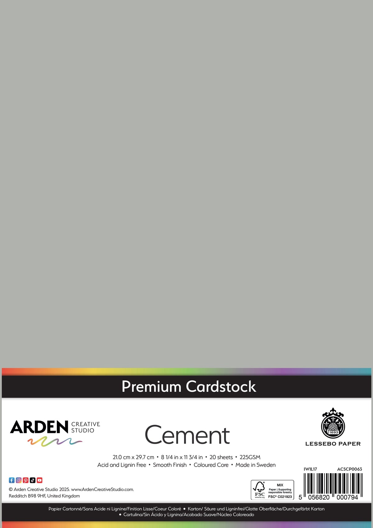 Arden Creative Studio Papier cartonné Premium A4 225 g/m² Paquet de 20