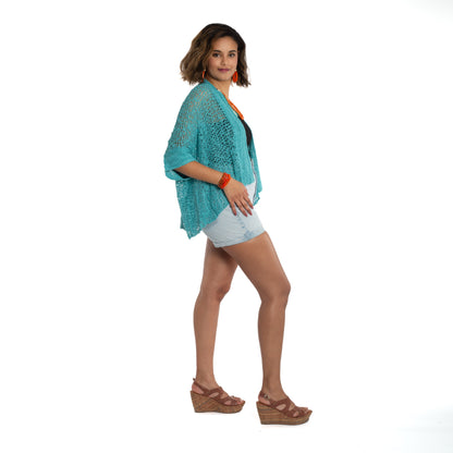 Short Sleeved Cardigan - Teal