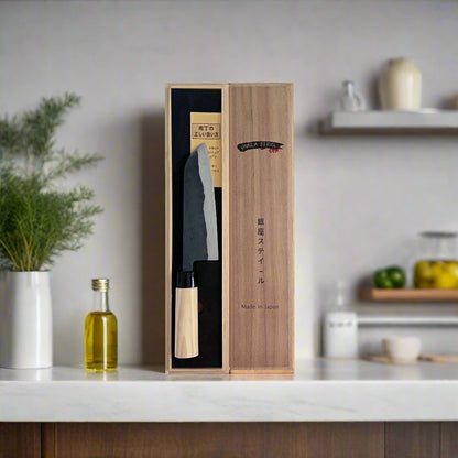 Aogami 165 | Couteau Santoku 165 mm Lame en fer doux Aogami #2 | Fabriqué au Japon
