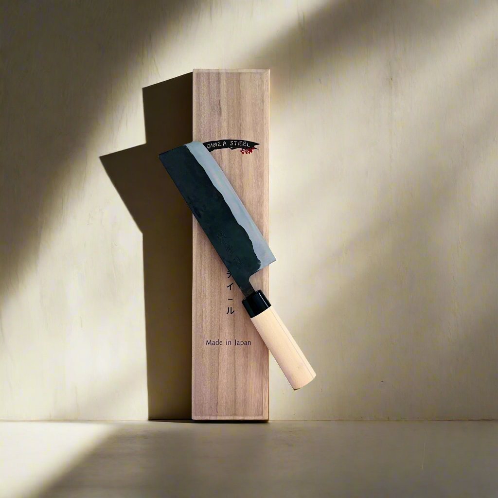 Aogami 166 | Couteau Nakiri 165mm Lame en fer doux Blue#2 | Fabriqué au Japon