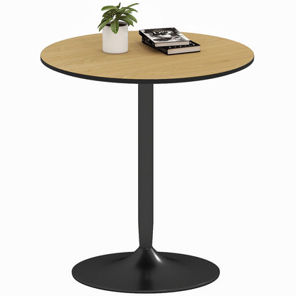 Avis 27.6" Modern Wooden Dining Table with Steel Base-Natural