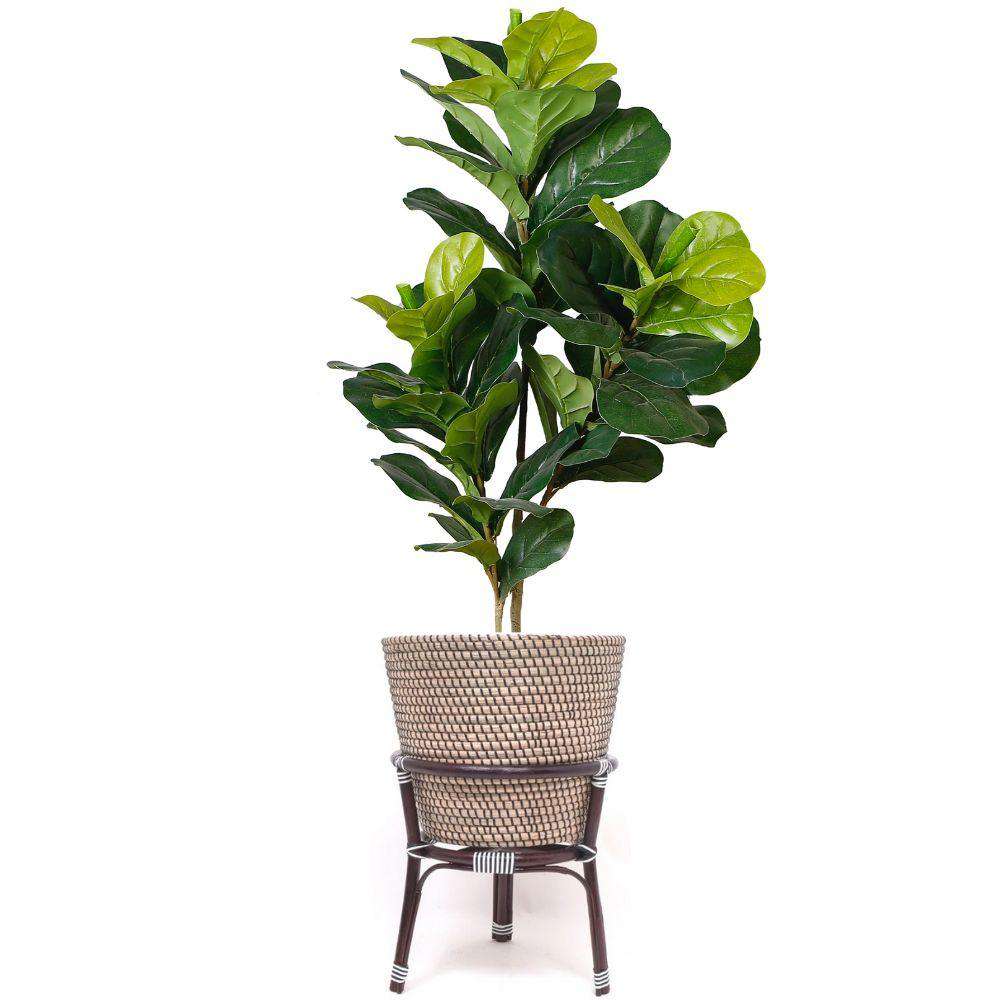 Ayu - Jardinière Bohème Sur Support En Bois